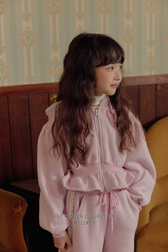 [melikey] Short Frill Hoodie Zip-Up_2colors