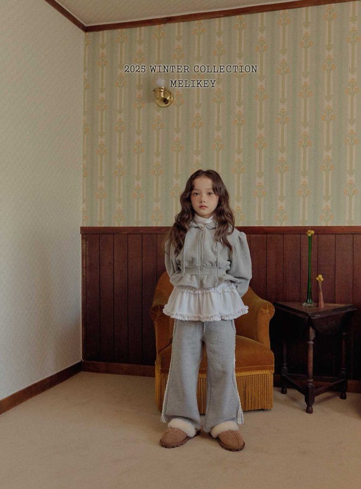 [melikey] Short Frill Hoodie Zip-Up_2colors