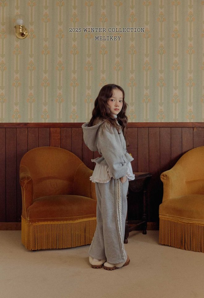 [melikey] Short Frill Hoodie Zip-Up_2colors