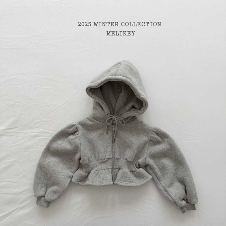 [melikey] Short Frill Hoodie Zip-Up_2colors