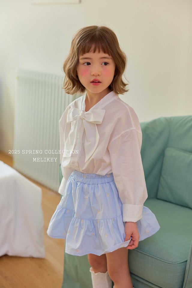 [melikey] Big Ribbon Blouse_White