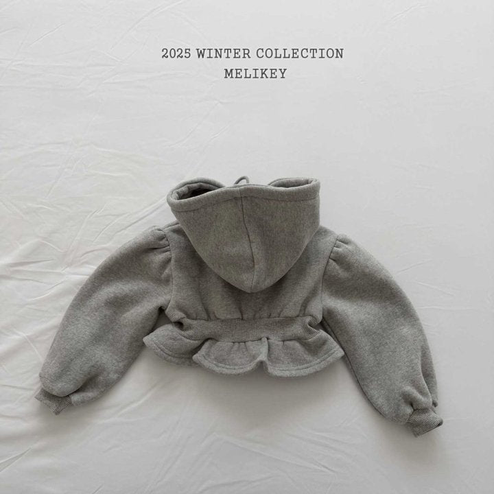 [melikey] Short Frill Hoodie Zip-Up_2colors