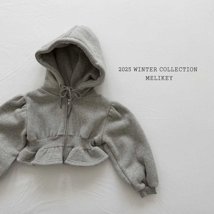 [melikey] Short Frill Hoodie Zip-Up_2colors