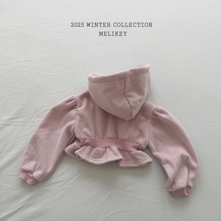 [melikey] Short Frill Hoodie Zip-Up_2colors