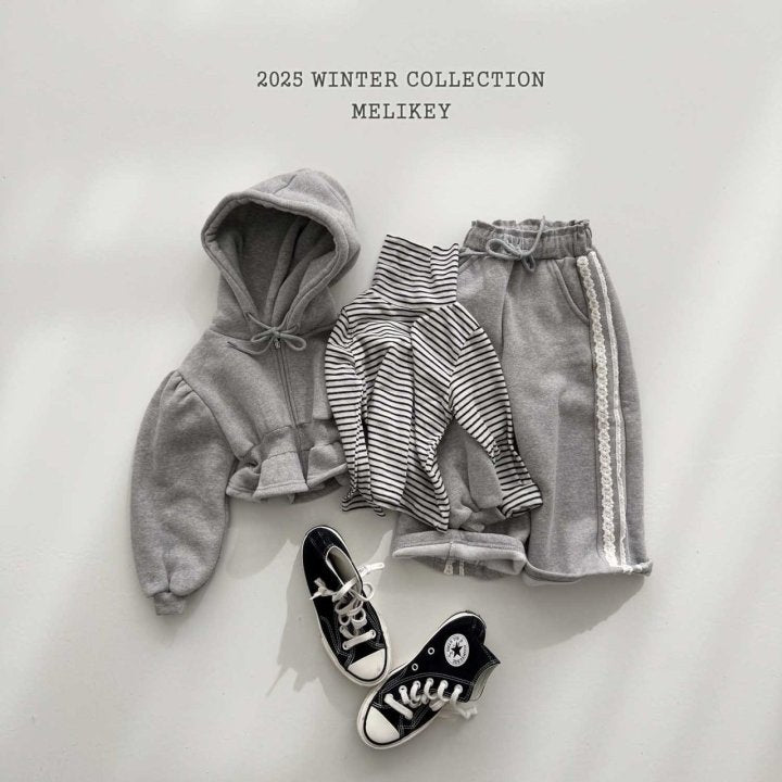 [melikey] Short Frill Hoodie Zip-Up_2colors