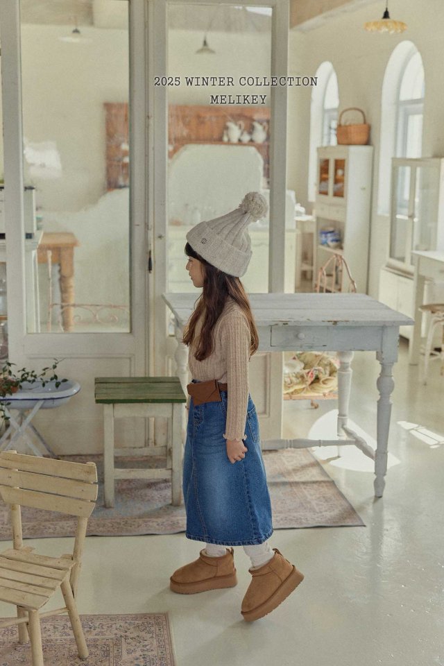 [melikey] A-Line Long Denim Skirt_Denim