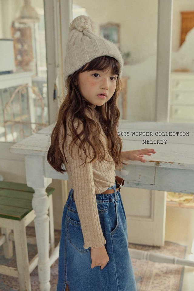 [melikey] A-Line Long Denim Skirt_Denim