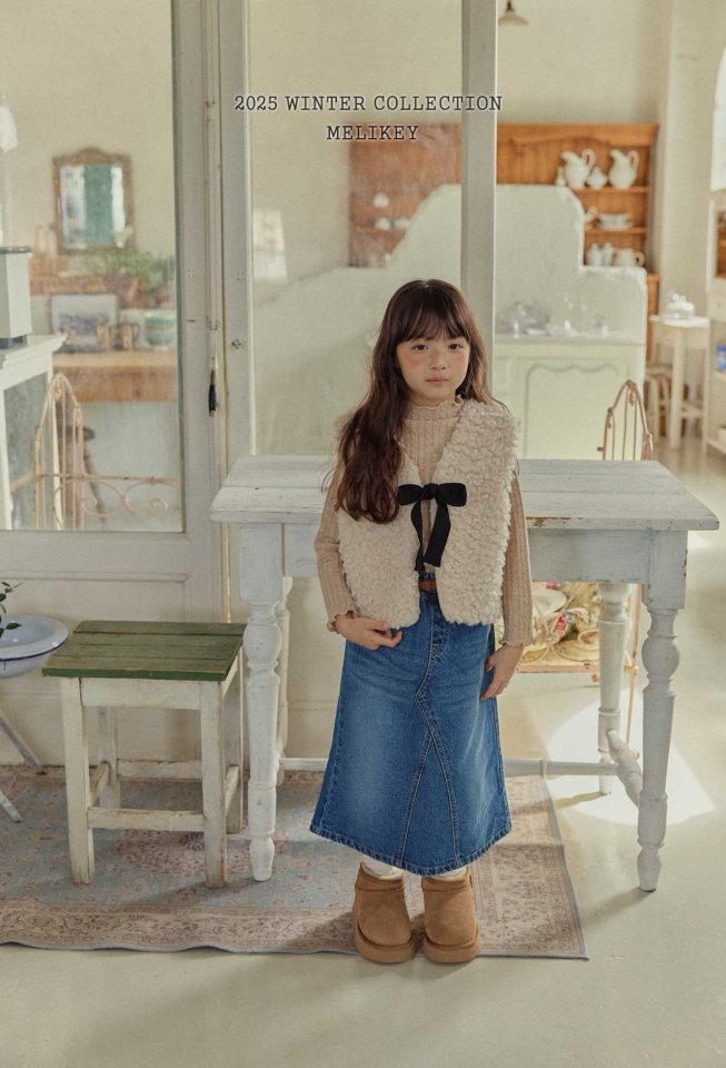 [melikey] A-Line Long Denim Skirt_Denim