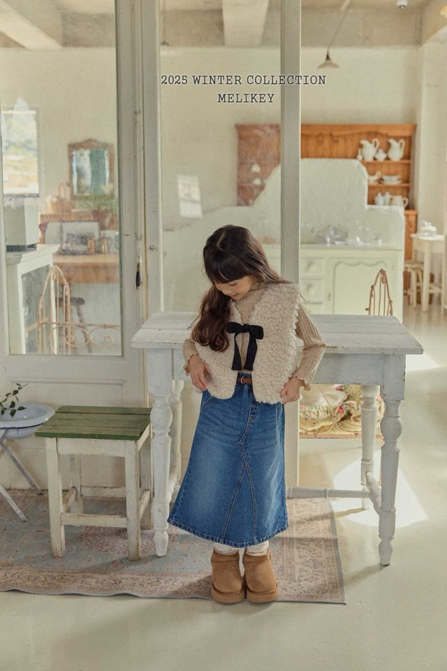 [melikey] A-Line Long Denim Skirt_Denim