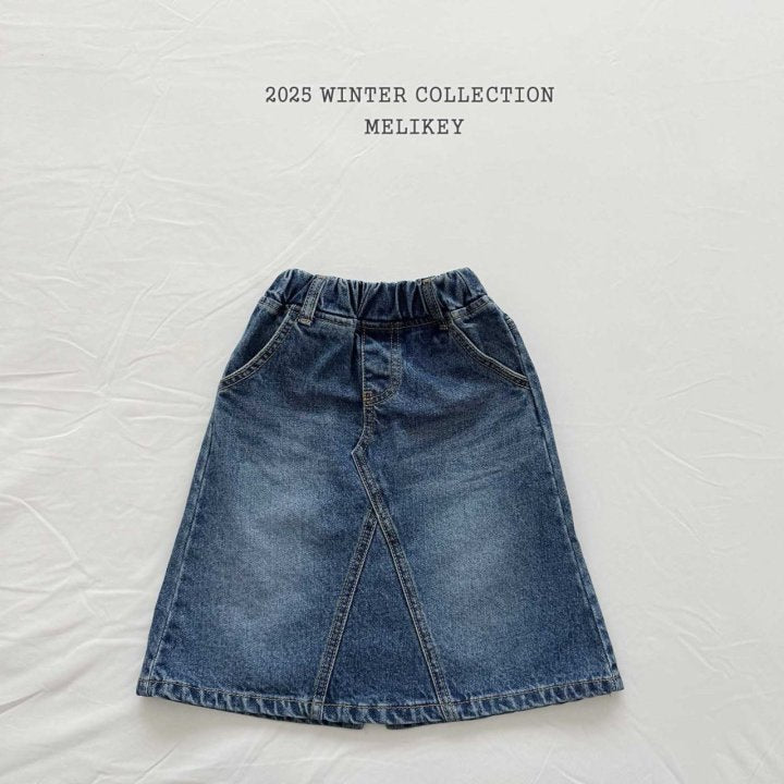 [melikey] A-Line Long Denim Skirt_Denim