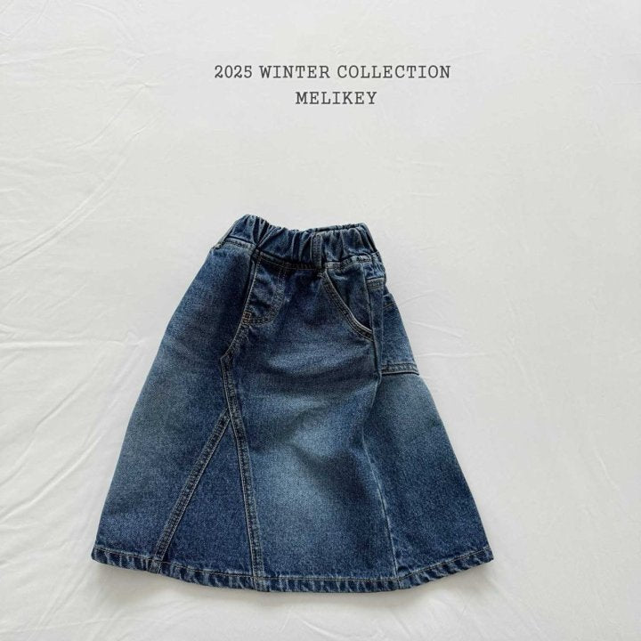 [melikey] A-Line Long Denim Skirt_Denim