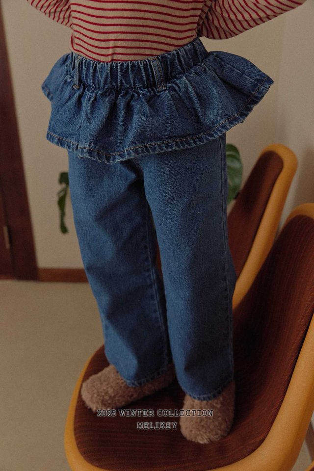 [melikey] Jane Frill Denim Pants_Denim