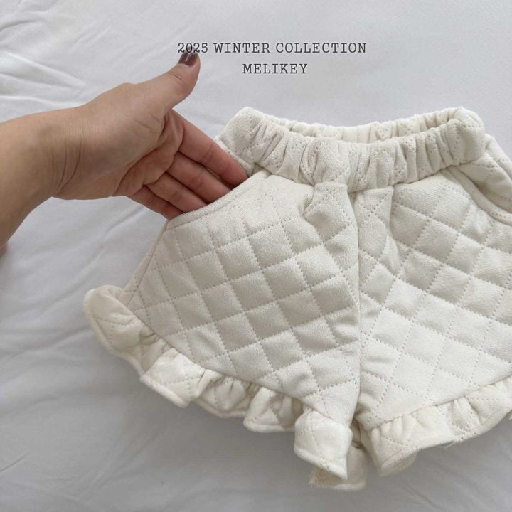 [melikey] Quilted Frill Shorts_2colors