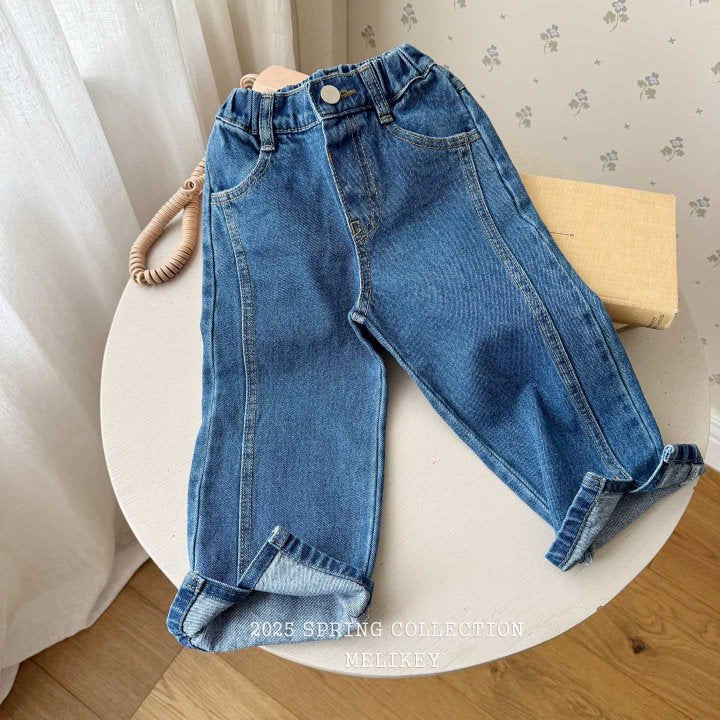 [melikey] More Slit Pants_Denim