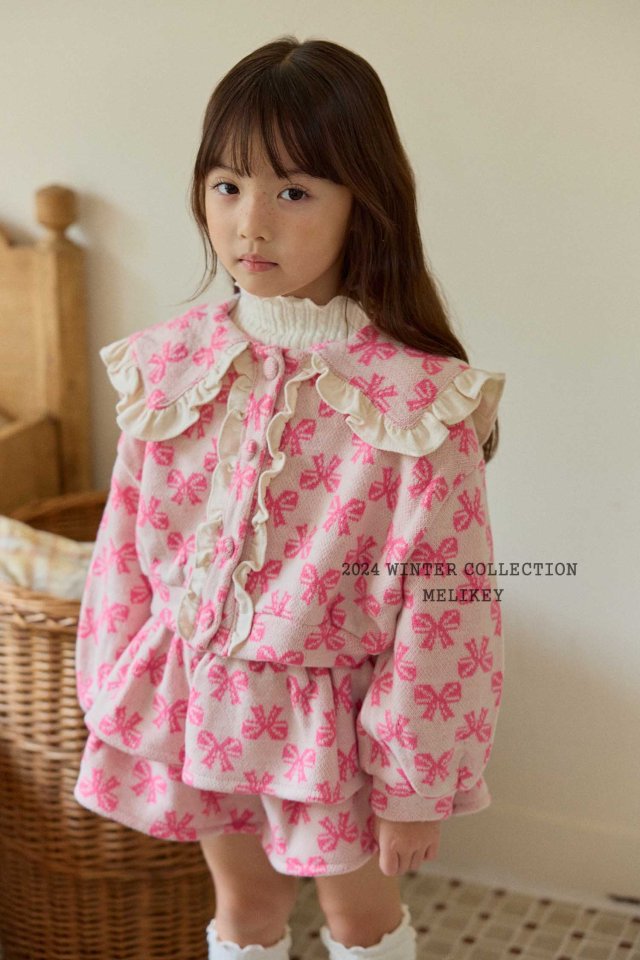 [melikey] Chloe Frill Cardigan_Pink