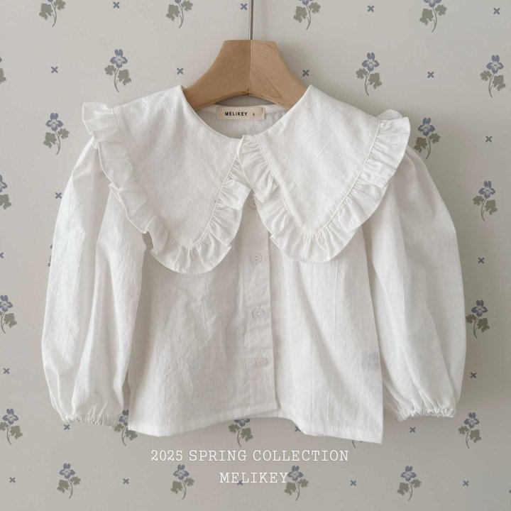 [melikey] Basic Frill Blouse_Ivory