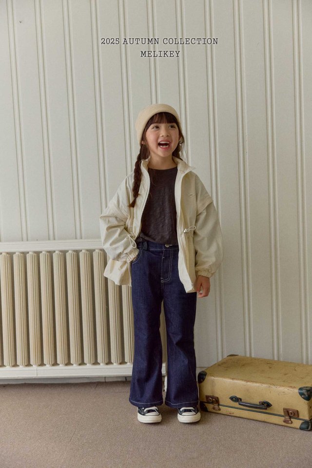 [melikey] Paul Ribbon Boots cut pants_Denim