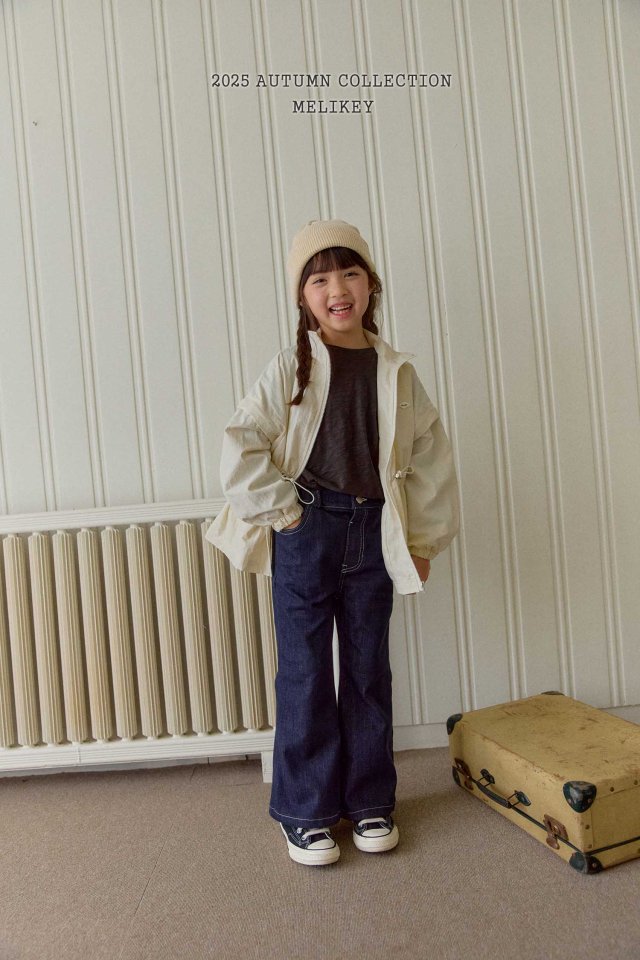 [melikey] Paul Ribbon Boots cut pants_Denim