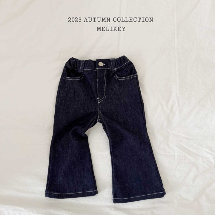 [melikey] Paul Ribbon Boots cut pants_Denim
