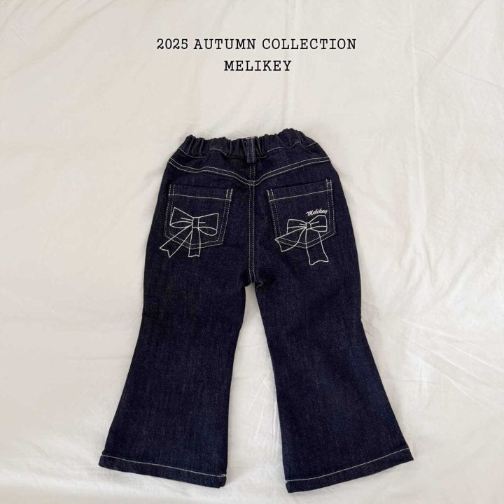 [melikey] Paul Ribbon Boots cut pants_Denim