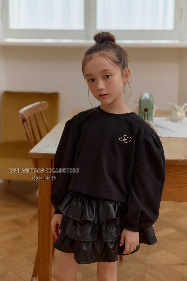 [melikey] Back slit Ribbon sweatshirt_2colors