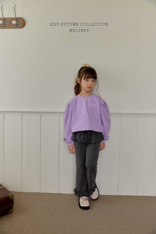 [melikey] Back slit Ribbon sweatshirt_2colors