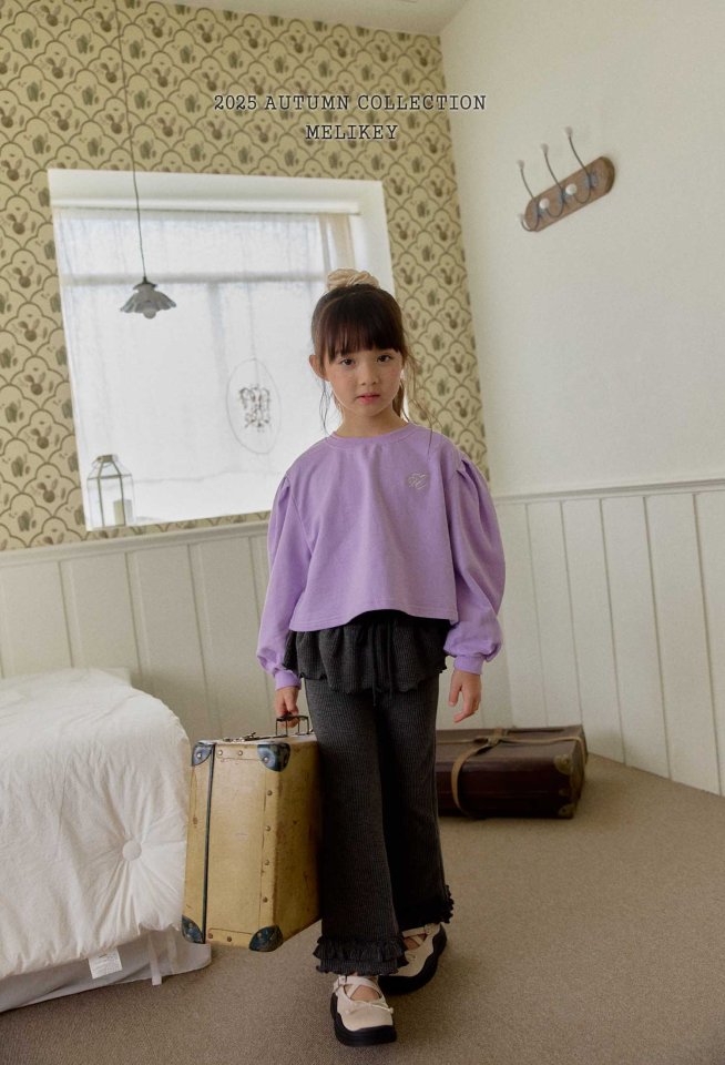 [melikey] Back slit Ribbon sweatshirt_2colors