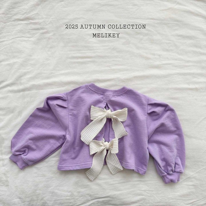 [melikey] Back slit Ribbon sweatshirt_2colors