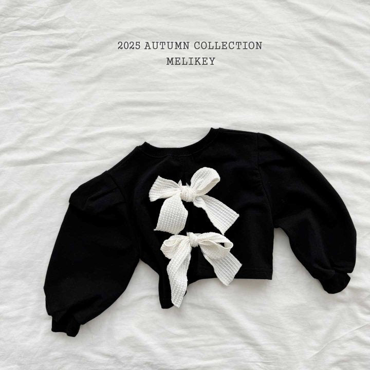 [melikey] Back slit Ribbon sweatshirt_2colors