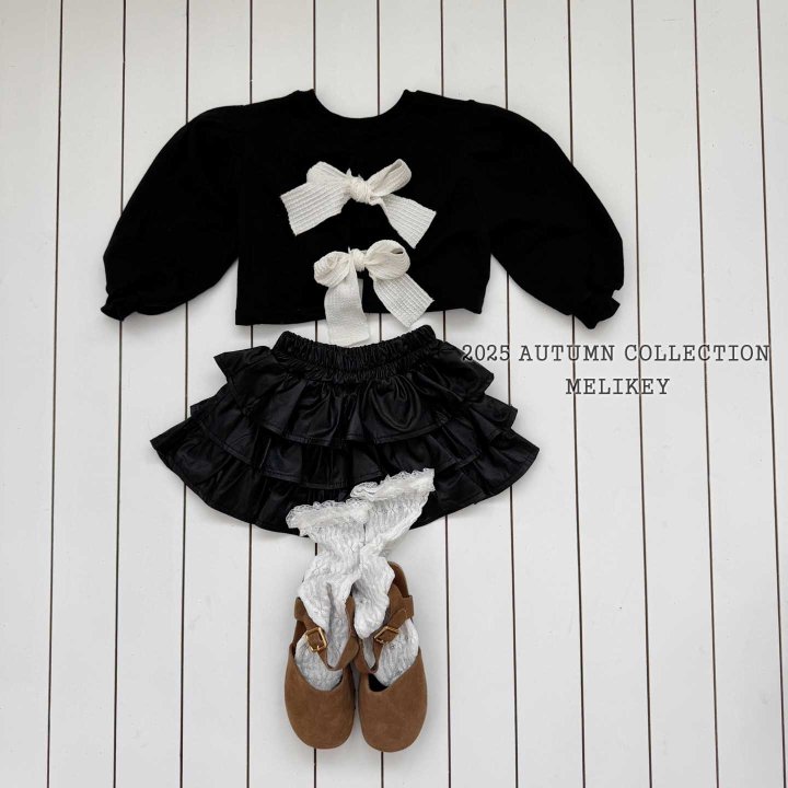 [melikey] Back slit Ribbon sweatshirt_2colors