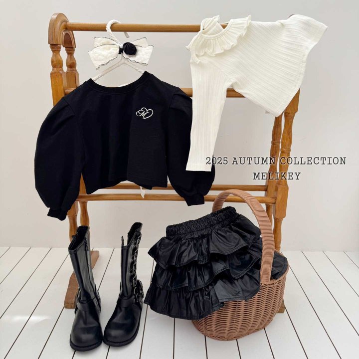 [melikey] Back slit Ribbon sweatshirt_2colors