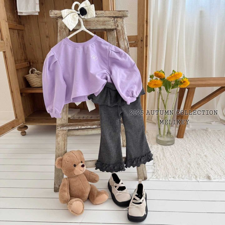 [melikey] Back slit Ribbon sweatshirt_2colors