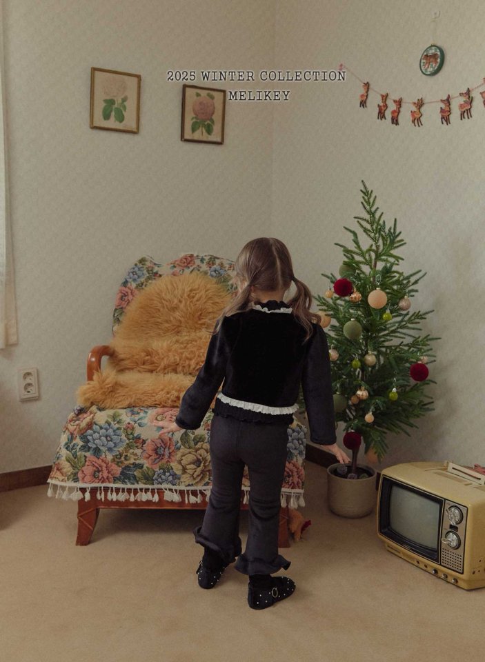 [melikey] Mink Ribbed Frill Bootcut Pants_2colors