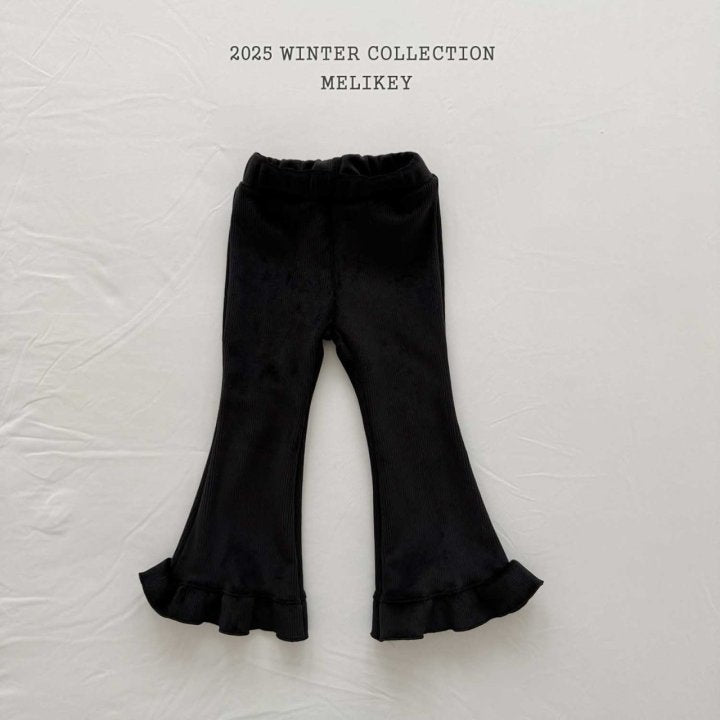[melikey] Mink Ribbed Frill Bootcut Pants_2colors