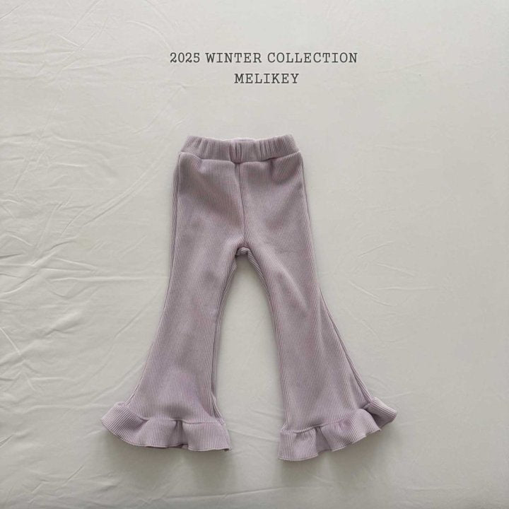 [melikey] Mink Ribbed Frill Bootcut Pants_2colors