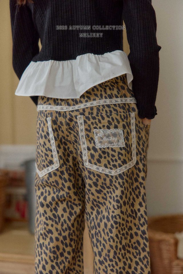 [melikey] leopard Lace pants_Beige