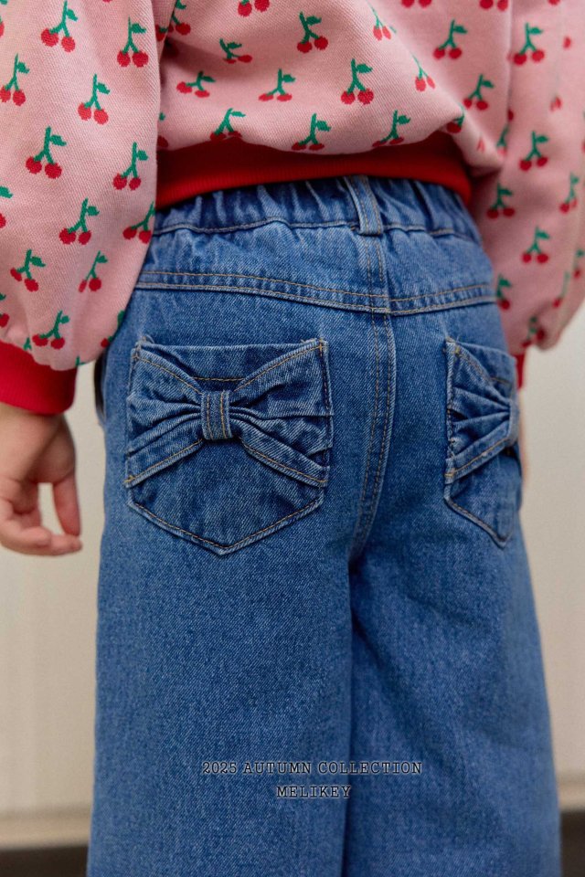 [melikey] Two Ribbon Denim pants_Denim