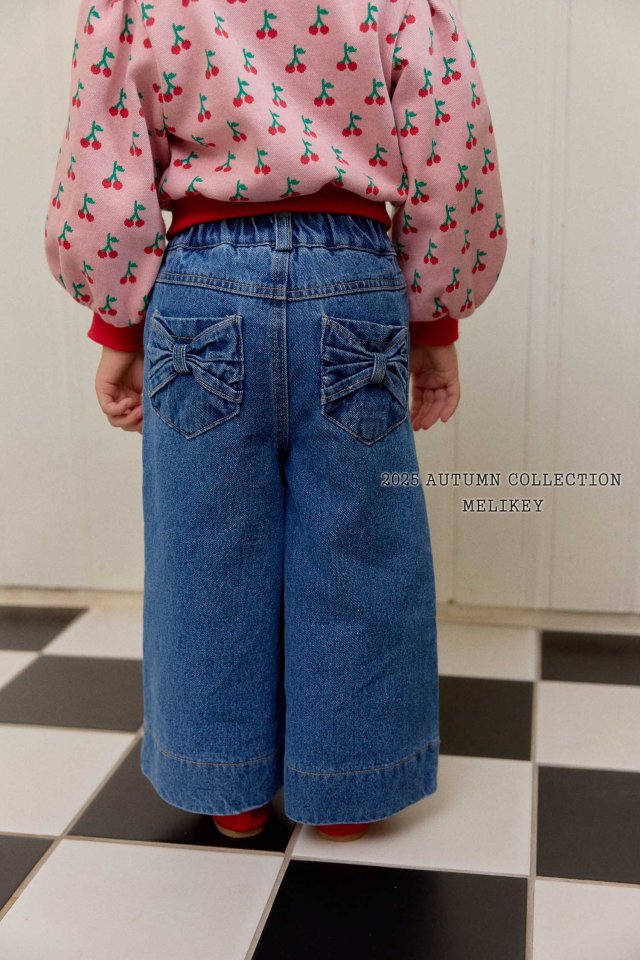 [melikey] Two Ribbon Denim pants_Denim