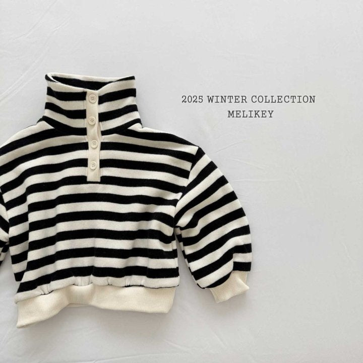 [melikey] High-Neck Simple Sweatshirt_Black
