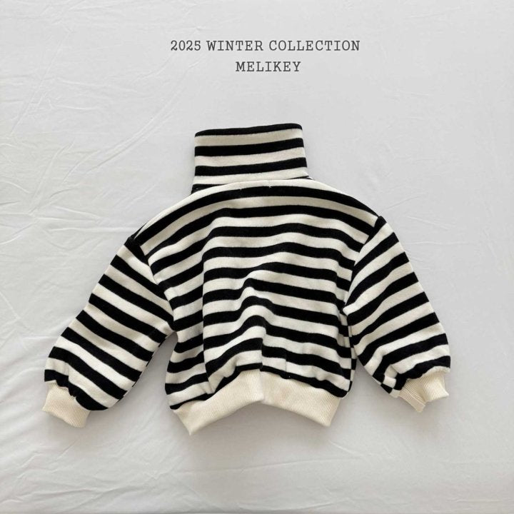 [melikey] High-Neck Simple Sweatshirt_Black