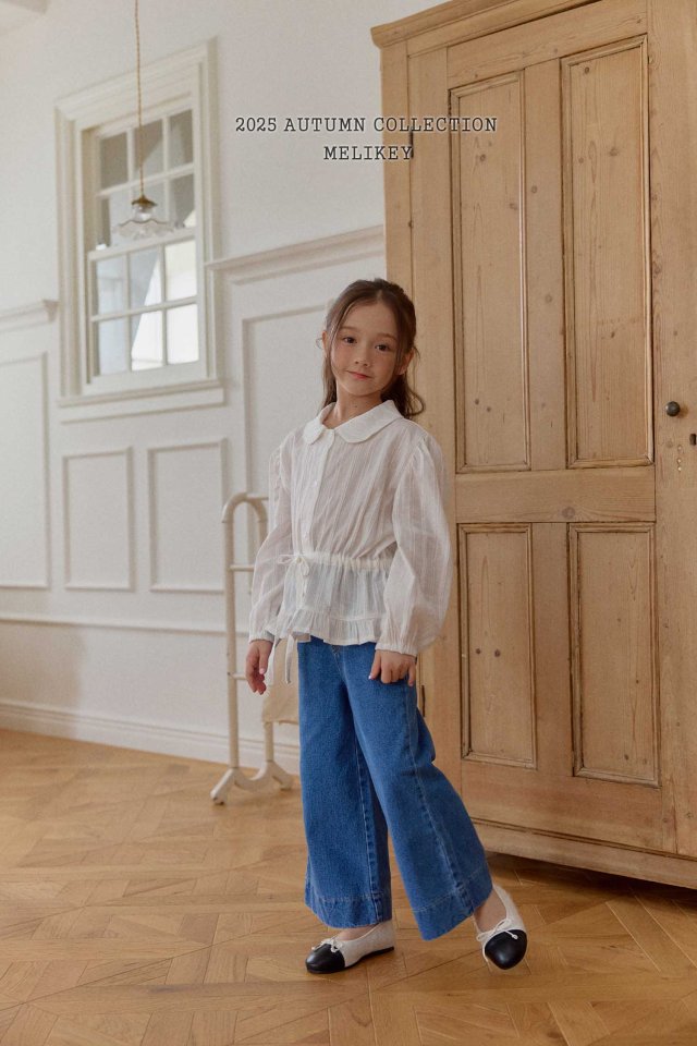 [melikey] Two Ribbon Denim pants_Denim