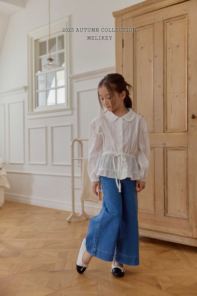 [melikey] Two Ribbon Denim pants_Denim
