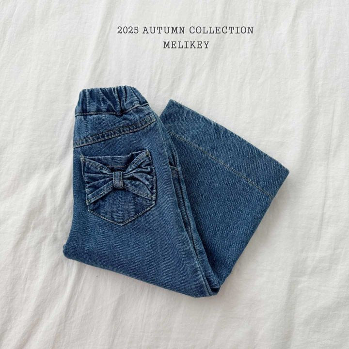 [melikey] Two Ribbon Denim pants_Denim