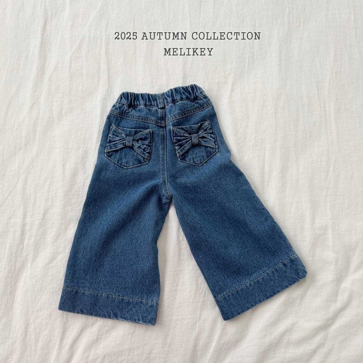[melikey] Two Ribbon Denim pants_Denim