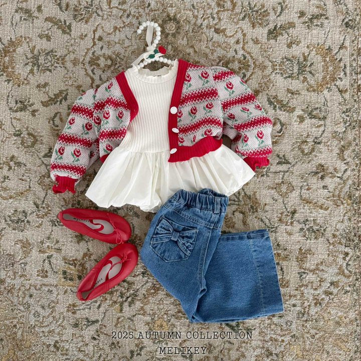 [melikey] Two Ribbon Denim pants_Denim