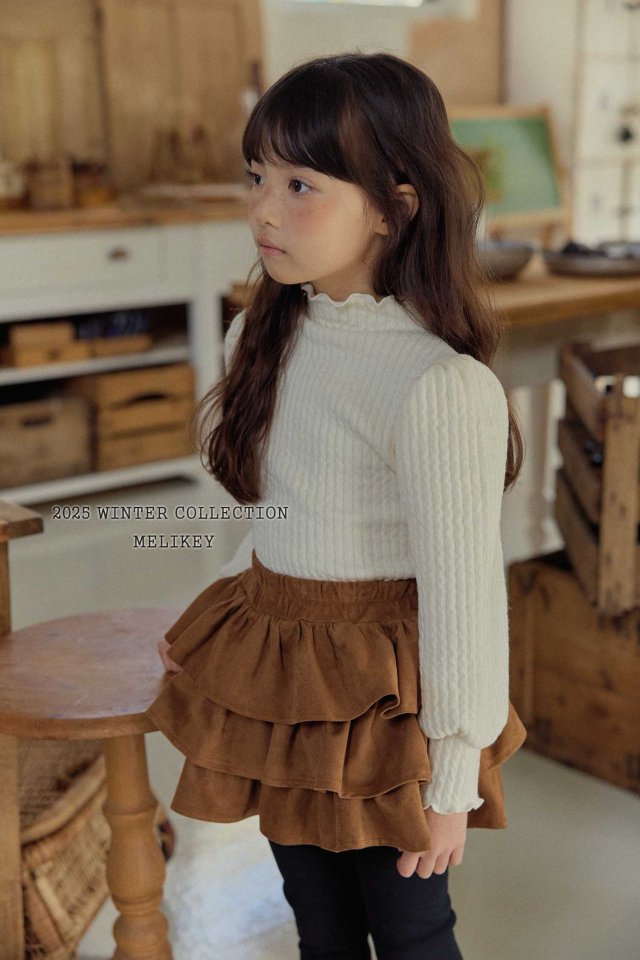 [melikey] Ribbed Knit Puff Tee_2colors