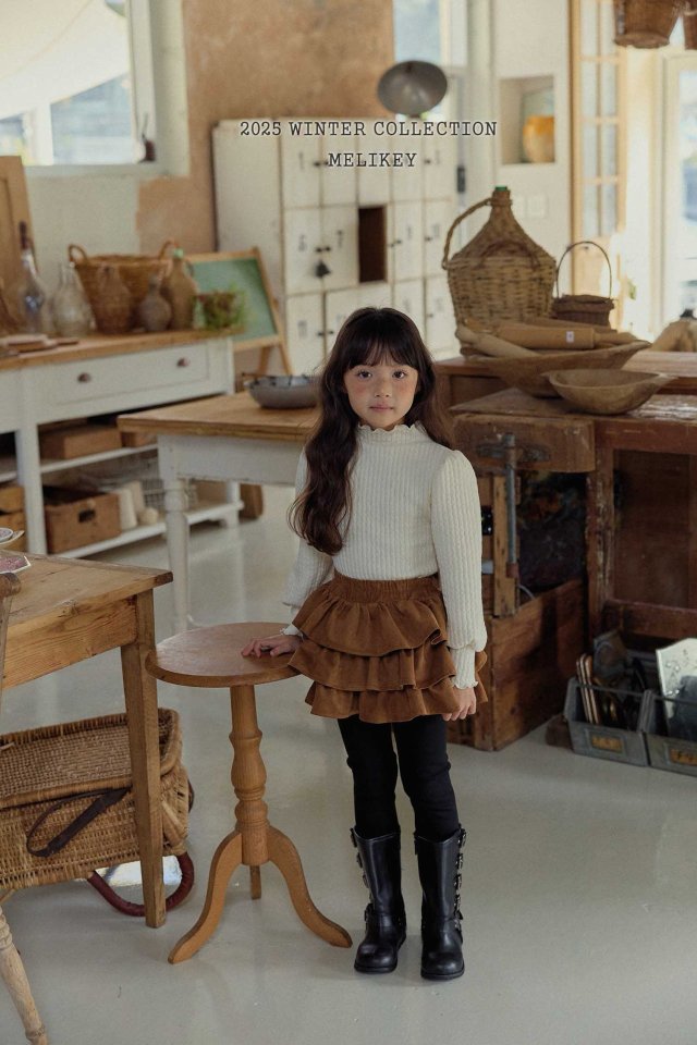 [melikey] Ribbed Knit Puff Tee_2colors