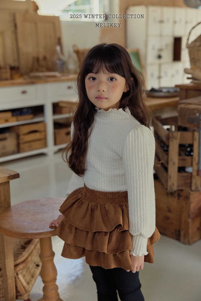 [melikey] Ribbed Knit Puff Tee_2colors