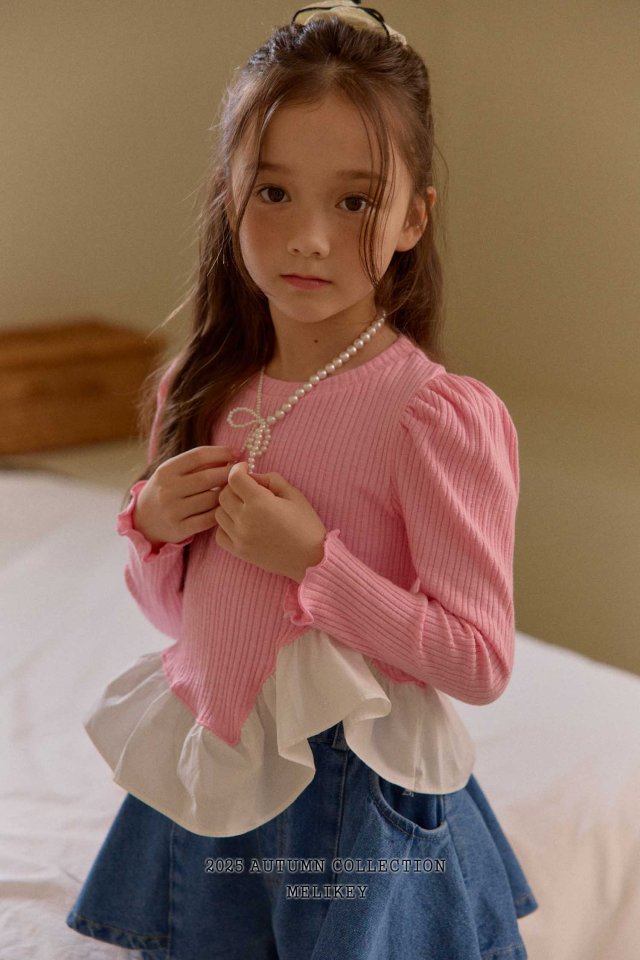 [melikey] Coco Diagonal Frill T-shirt_2colors