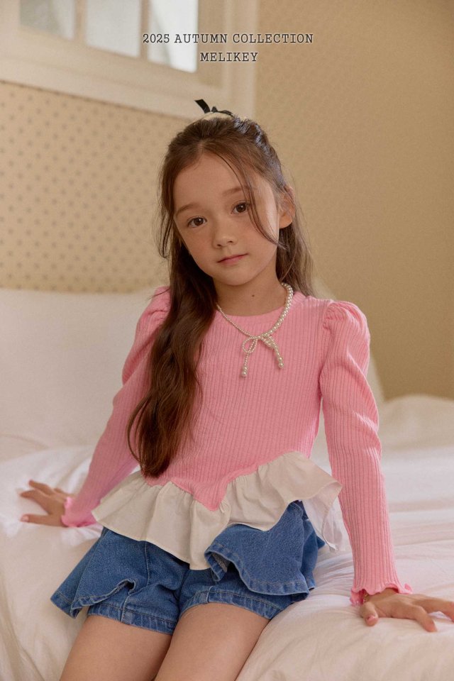 [melikey] Coco Diagonal Frill T-shirt_2colors